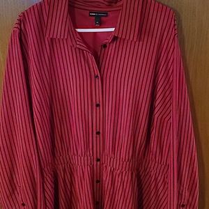 Glamour X red dress with black stripes Sz 28